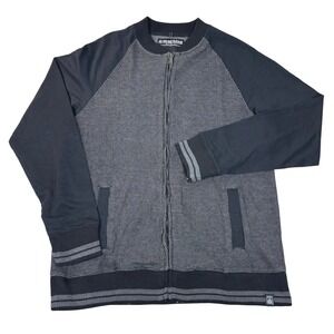 Machine Push The Limit Mens Full Zip Bomber Jacket Black Gray Size L Raglan